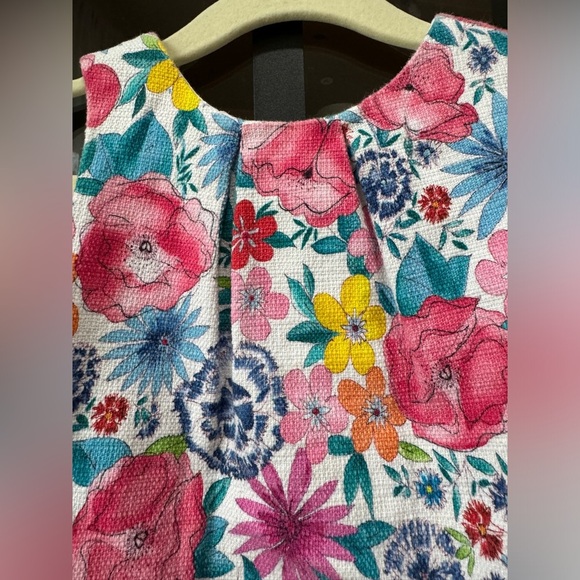 Zara kids floral dress toddler girl rainbow colorful sleeveless textured flowers - Picture 5 of 6
